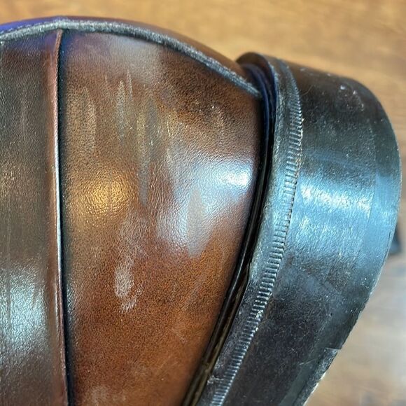 Vtg Salvatore Ferragamo‎ “Rigo” dark brown calf dress shoes with side buckle